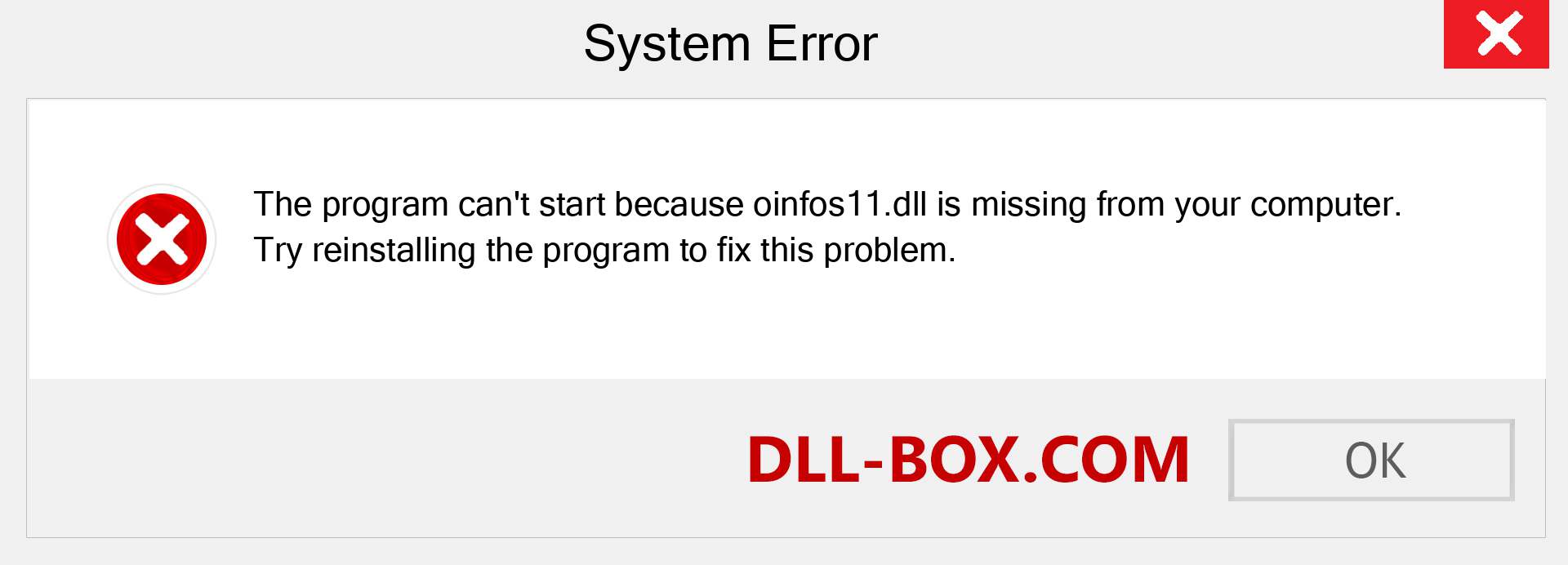  oinfos11.dll file is missing?. Download for Windows 7, 8, 10 - Fix  oinfos11 dll Missing Error on Windows, photos, images